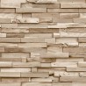 Grandeco|Papel pintado efecto madera 3D beige|Imitacion Madera