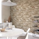 Grandeco|Papier peint effet bois 3D beige|Imitation Bois