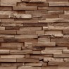 Grandeco|Papier peint effet bois 3D marron foncé|Imitation Bois