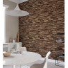 Grandeco|Papier peint effet bois 3D marron foncé|Imitation Bois