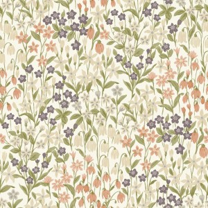 Grandeco|Papier peint floral clochettes sauvages bleu|Papier Peint