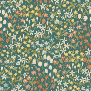 Grandeco|Papel pintado floral campanillas silvestres azul|Papel Pintado
