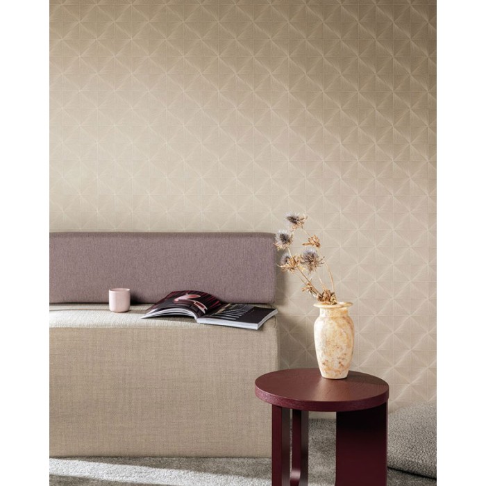 Grandeco|Papel pintado geométrico madera tallada gris|Rombos