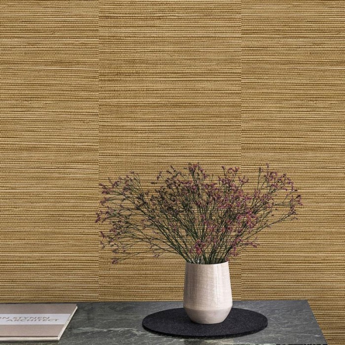 Grandeco|Rafiar-Effekt Rohr weiß-creme Tapete|Raffiaimitation