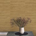 Grandeco|Papier peint effet raphia jonc ou canne blanc crème|Imitation Raphia