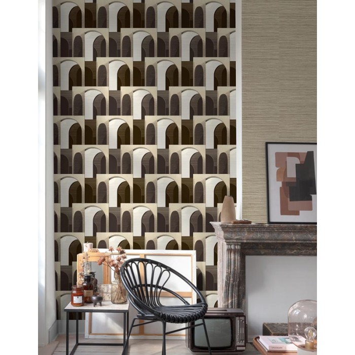 Grandeco|Papel pintado figurativo estilo de bauhaus beige|Figurativo