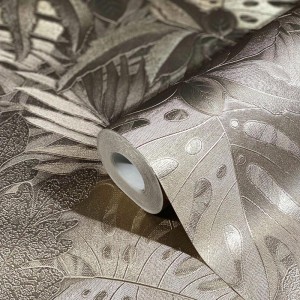 Marburg|Papier Peint tropical grandes feuilles vertes et grises|Tropical