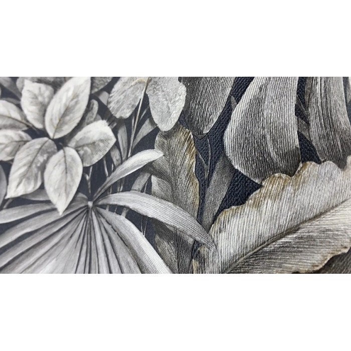 Marburg|Papier Peint grandes feuilles tropicales gris|Papier Peint