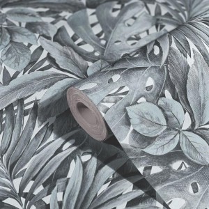 Marburg|Papel pintado hojas grandes tropical beige y marrón|Tropical
