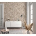 Marburg|Tapete mit großen tropischen Blättern in Beige und Braun|Tropische