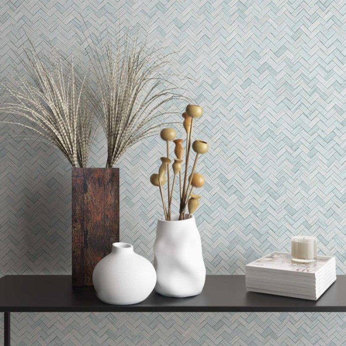 Marburg|Natural bamboo fiber wallpaper in turquoise blue|Raffia Imitation