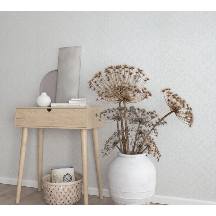 Marburg|Wallpaper bamboo fiber cream white, wicker effect|Wallpaper