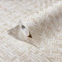 Marburg|Papier Peint fibre de bambou effet osier beige|Imitation Raphia