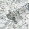 Papel pintado floral romántico flores gris azulado - Marburg Botanica 33953