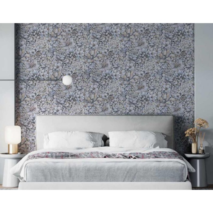 Papel pintado floral romántico flores lila - Marburg Botanica 33955