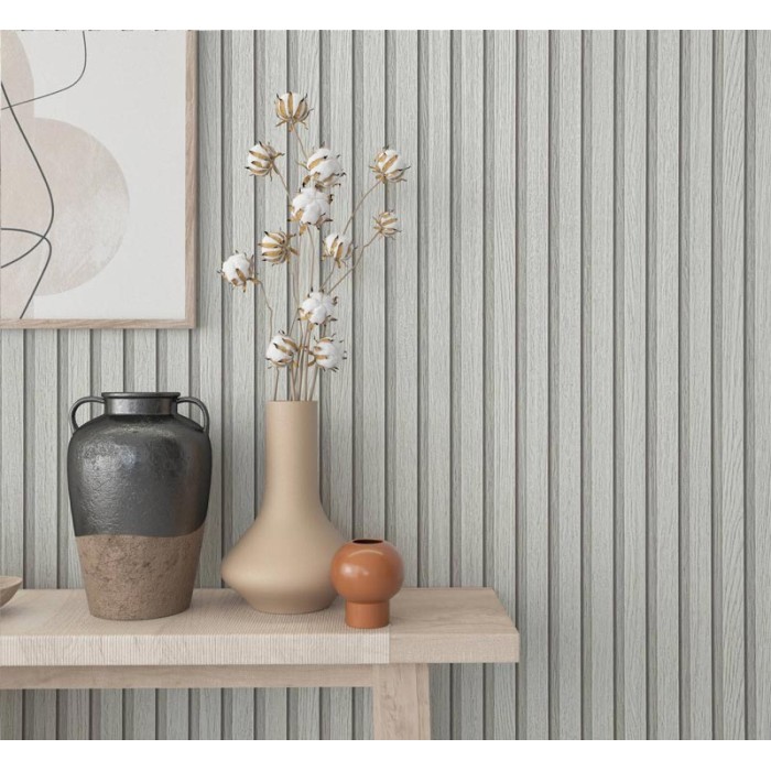 Marburg|Wallpaper panel slats white wood|Wood Imitation
