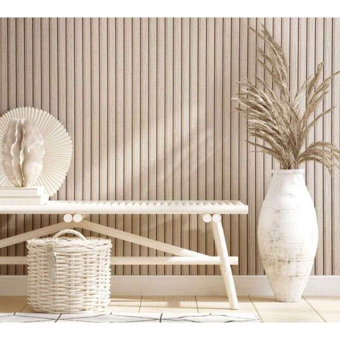 Marburg|Papier Peint panneau à lattes en bois beige|Imitation Bois