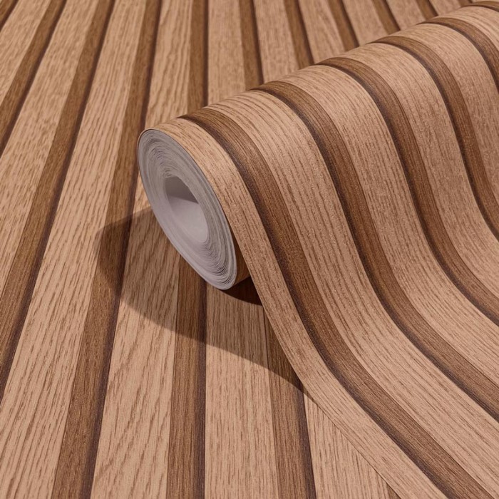Papel pintado panel listones madera marrón - Marburg Botanica 33958
