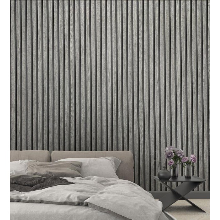 Marburg|Papier Peint panneau lamelles bois gris|Imitation Bois