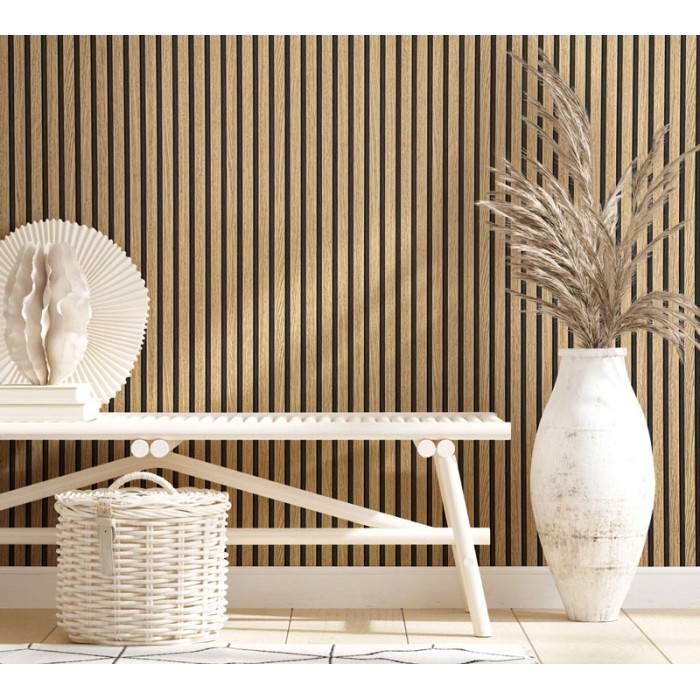 Marburg|Wooden slat wallpaper in brown|Wood Imitation