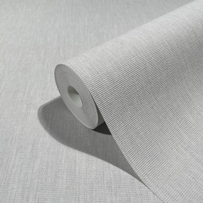 Papel pintado textil efecto lino gris - Marburg Botanica 33964