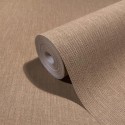 Marburg|Papel pintado textil efecto lino marrón camel|Imitacion Tela
