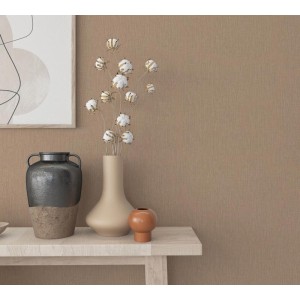 Casadeco|Wallpaper with large flowers beige batik effect|Fabric Imitation 2