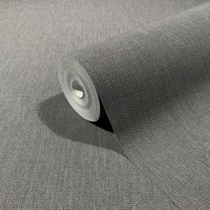 Caselio|Plain wallpaper with flamed beige linen effect|Solid Colors