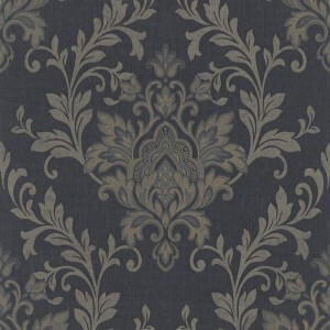 Eijffinger|Papier peint ethnique motifs en relief gris argent brillant|Damas