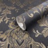 Marburg|Wallpaper black and gold damask with ornaments|Damask