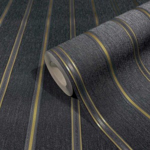 Casadeco|Light gray and white striped wallpaper|Stripes
