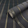 Marburg|Papier Peint rayures noires et dorées avec des lignes métallisées|Rayures