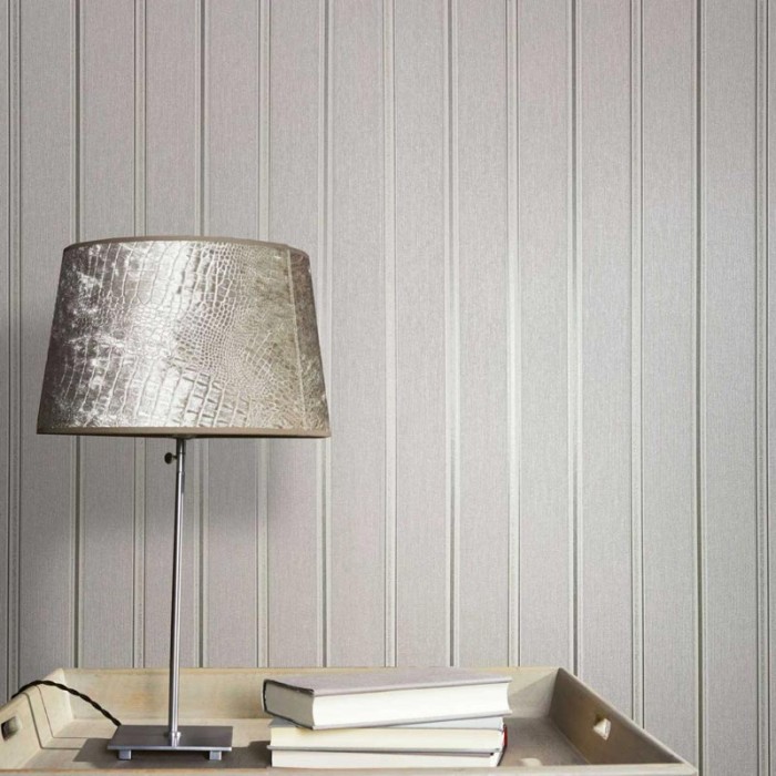 Marburg|Tapete elegante Streifen beige und silber|Streifen