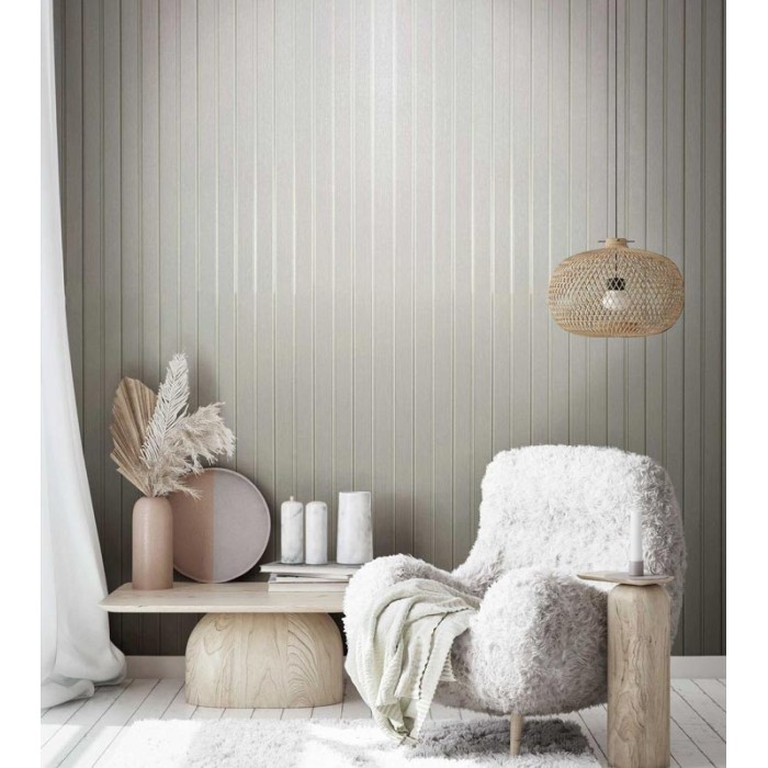 Marburg|Tapete elegante Streifen beige und silber|Streifen