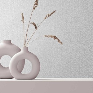 Casadeco|Elegant light grey herringbone wallpaper|Minimalist