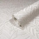 Marburg|Wallpaper abstract white flowers and embossed leaves|Abstract