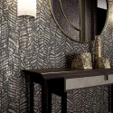 Marburg|Wallpaper abstract floral in metallic brown and black|Abstract