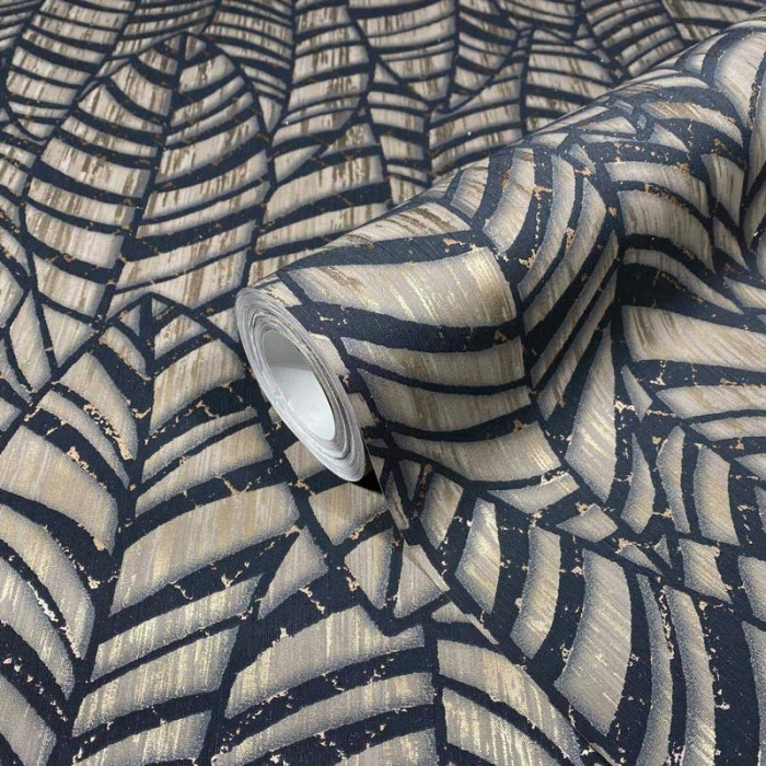 Marburg|Tapete abstrakte Blumenmuster in metallischem Braun und Schwarz|Abstrakt