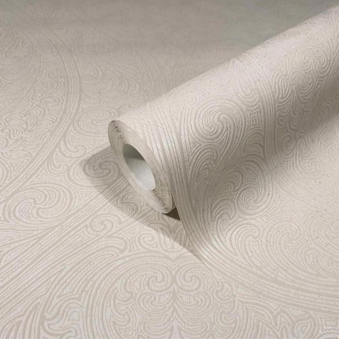 Marburg|Papel pintado arabesco patrón ornamental beige|Damasco