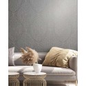 Marburg|Papier peint arabesque motif ornemental gris|Damas