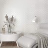 Marburg|Wallpaper geometric and raw silk texture white|Modern