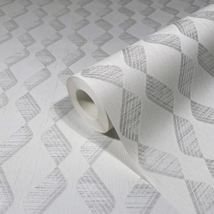 Marburg|Wallpaper mosaic ethnic style modern gray and silver|Modern 2