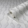 Marburg|Papel pintado geométrico y textura seda cruda blanco|Moderno
