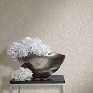 Papeldecor|Wallpaper modern large grey and gold leaves|Wallpaper