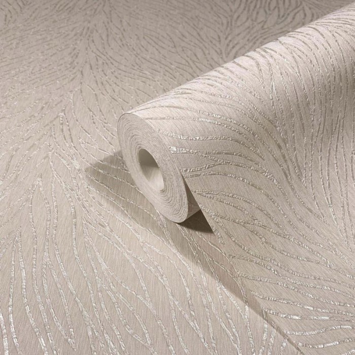 Marburg|Papel pintado abstracto estampado hojas beige|Moderno