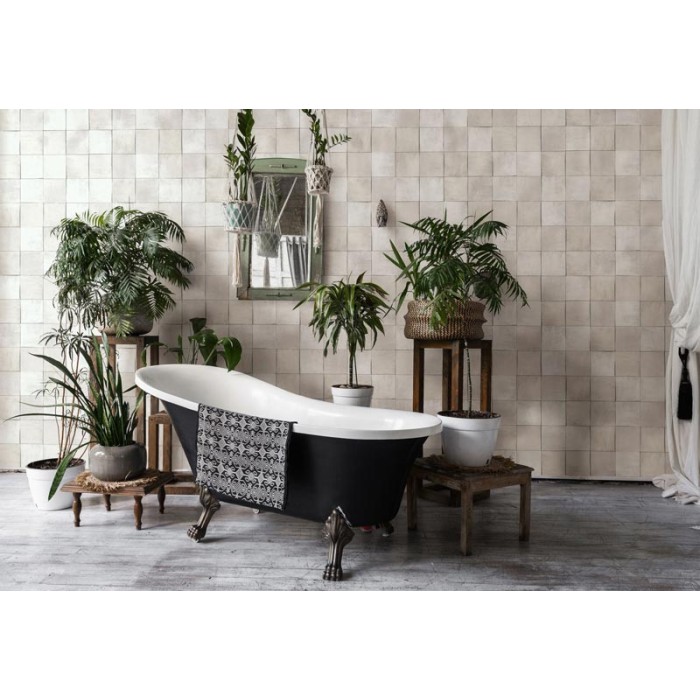 Marburg|Wallpaper imitation beige and gray tile|Tile Imitation