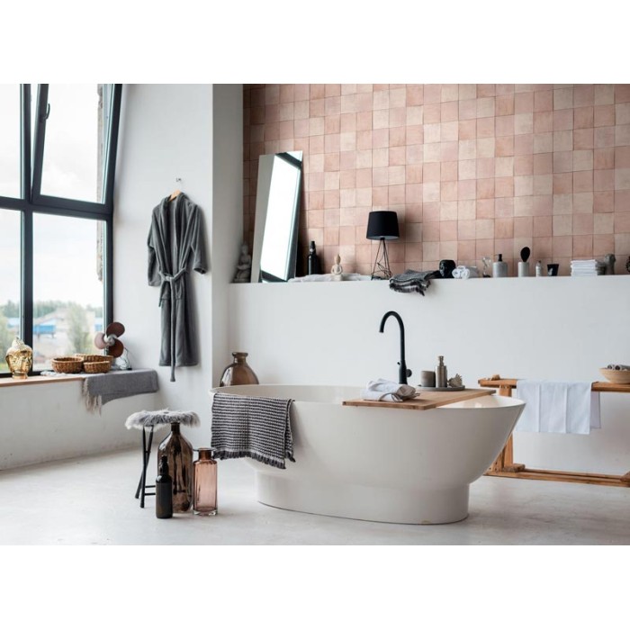 Marburg|Wallpaper imitation pastel pink tile|Tile Imitation