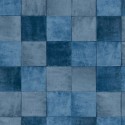 Marburg|Papel pintado imitación azulejo azul y oscuro|Imitacion Azulejos