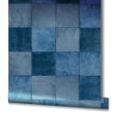 Marburg|Papel pintado imitación azulejo azul y oscuro|Imitacion Azulejos