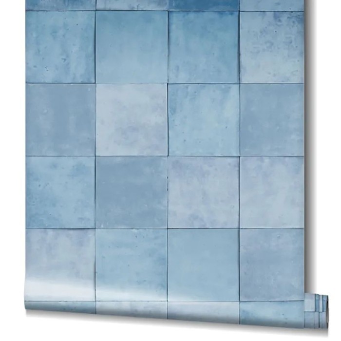 Marburg|Papier Peint imitation carreaux bleu clair|Imitation Carreaux